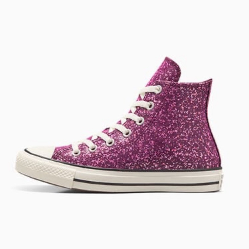 Chuck Taylor All Star Orchid Pink Glitter WOMEN'S HIGH TOP. Size 8. NEW … - Picture 6 of 8